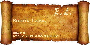 Renoiu Lajos névjegykártya